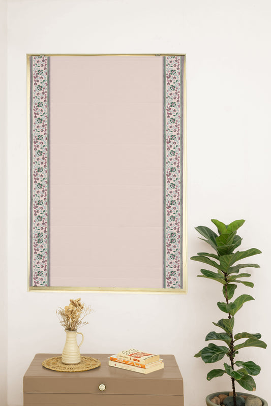Kadamba Beige 100% Cotton Plain Customizable blind for livingroom & Bedrooms - Room Darkening