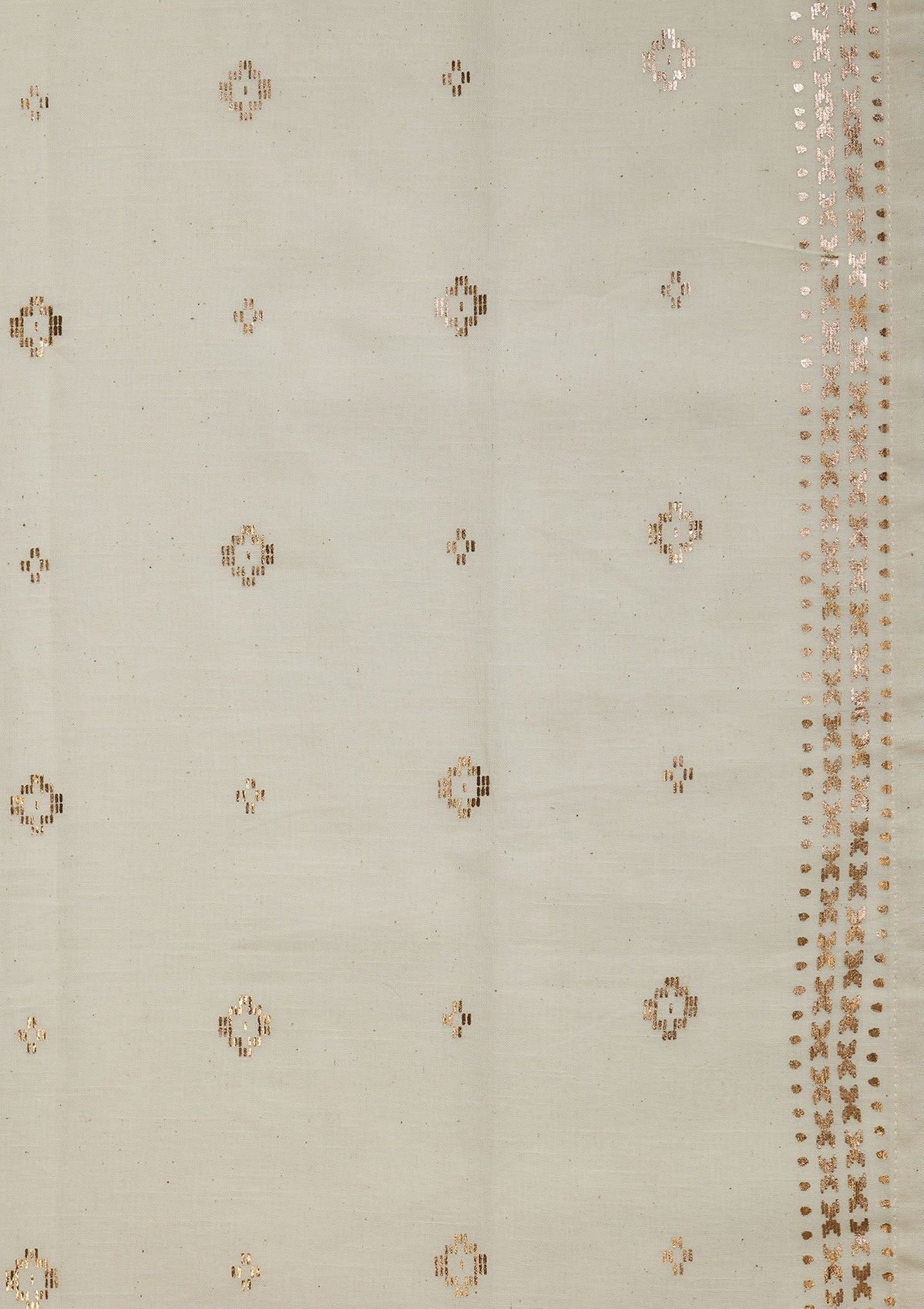 Kani Beige & Copper | 100% Cotton Sheer Foil Print | Light Filtering Fabric