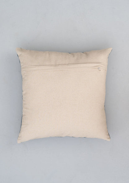 Kohinoor Sequined ethnic cotton cushion cover for sofa - Indigo