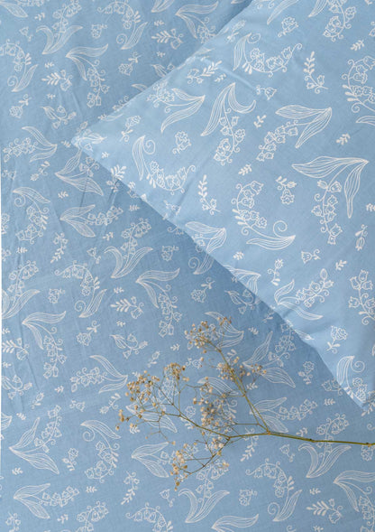Lilles of Valley Flat sheet - Powder Blue