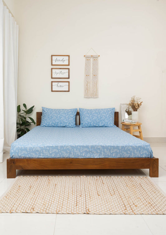 Lilles of Valley Flat sheet - Powder Blue