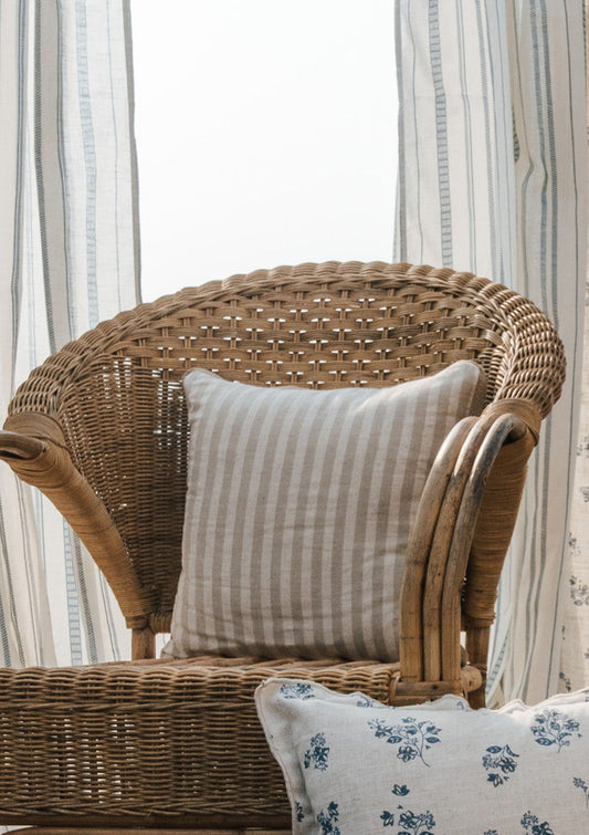 Loom Linen minimal design Cushion Cover for Sofa - Beige