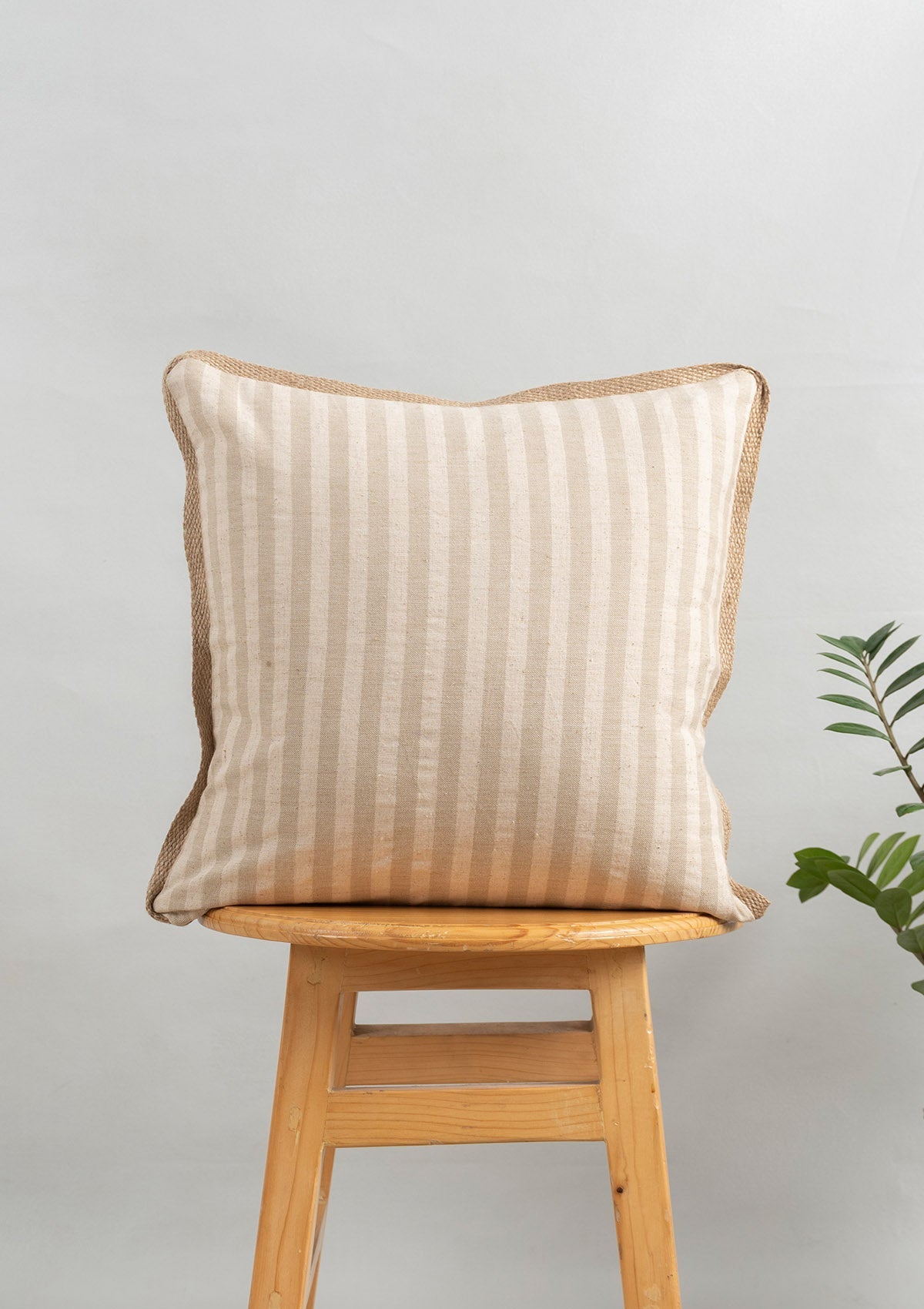 Loom Linen minimal design Cushion Cover for Sofa - Beige