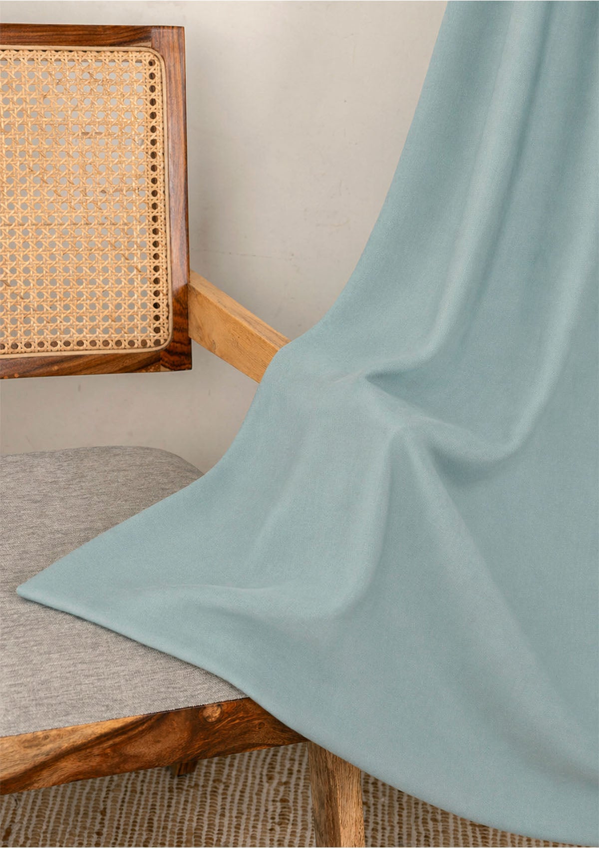 Marine Teal Solid 100% Cotton Curtain For Bedroom | Room Darkening | Single Piece