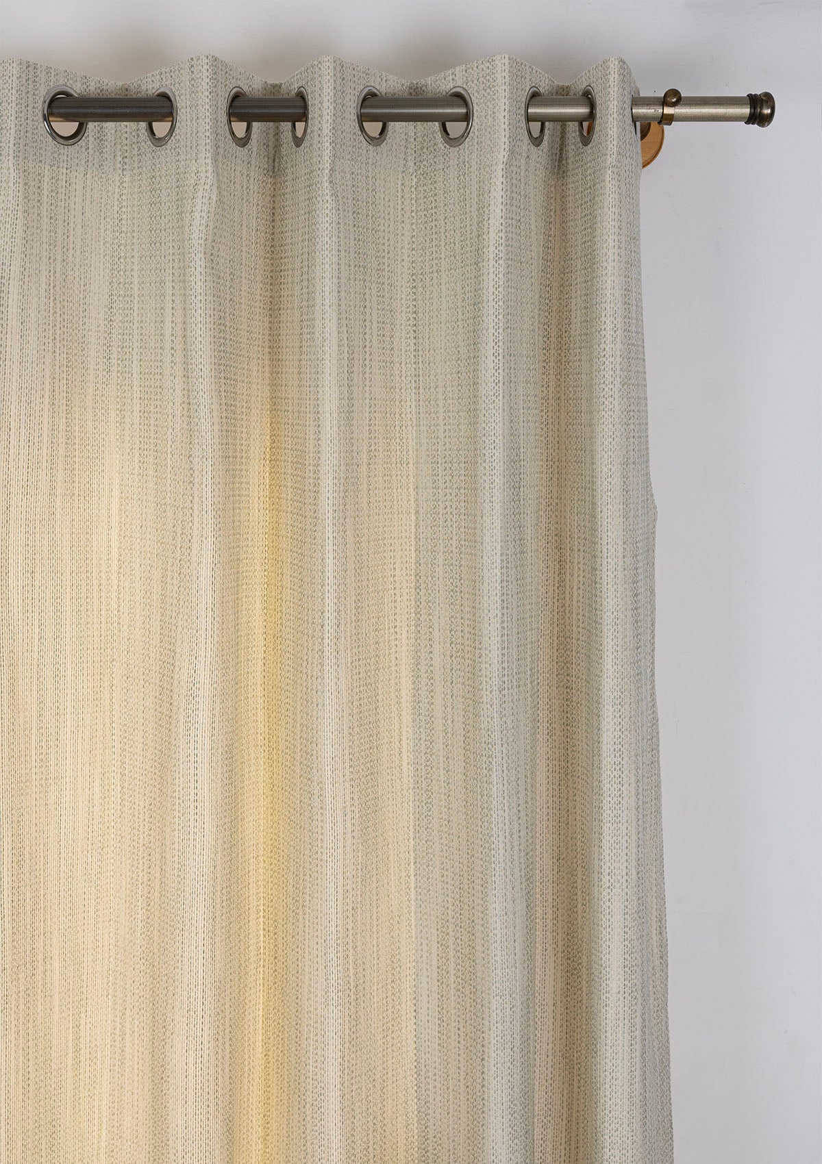 Matcha Green Textured 100% Cotton Curtain For Living Room | Light Filtering | Single Piece