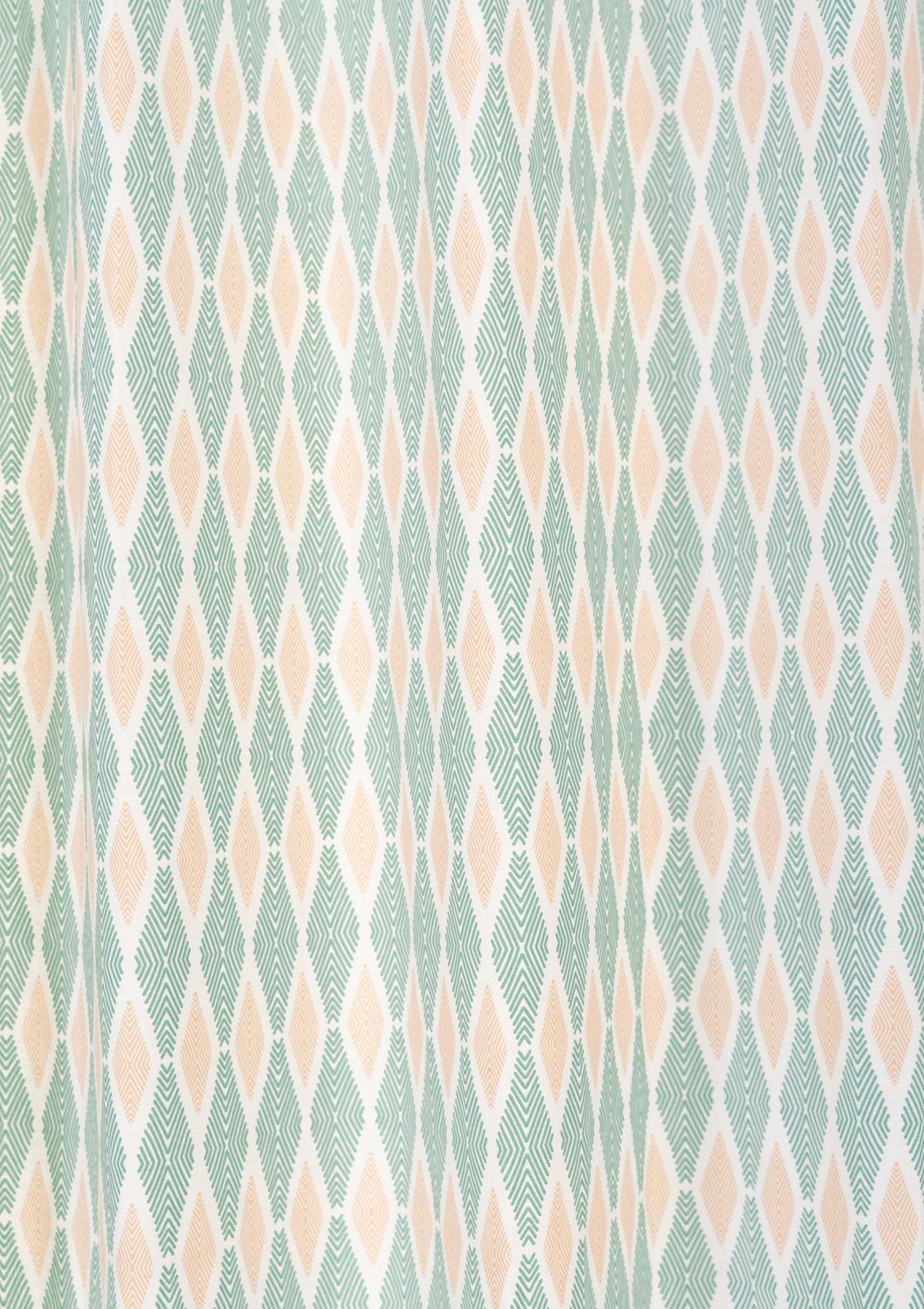 Maze 100% cotton geometric curtain for living room - Light Reduction - Sage green - Single - Single Piece