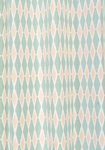 Maze 100% cotton geometric fabric for living room - Room darkening - Sage green