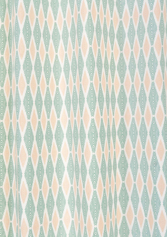 Maze 100% cotton geometric fabric for living room - Room darkening - Sage green
