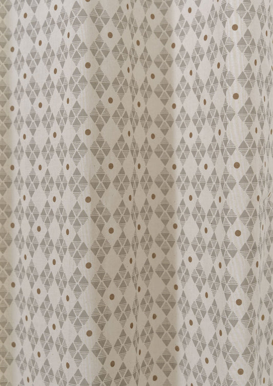 Mirage 100% cotton geometric sheer fabric for living room - Light filtering - Grey