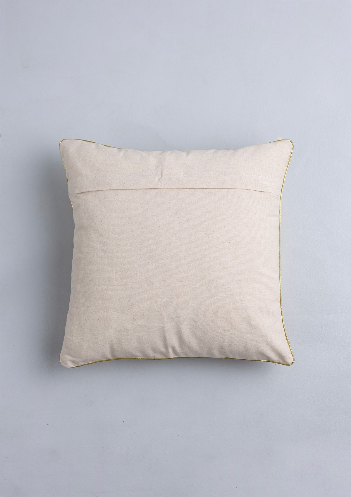 Mirra 100% Cotton Gold printed Beige Cushion Cover - 16"