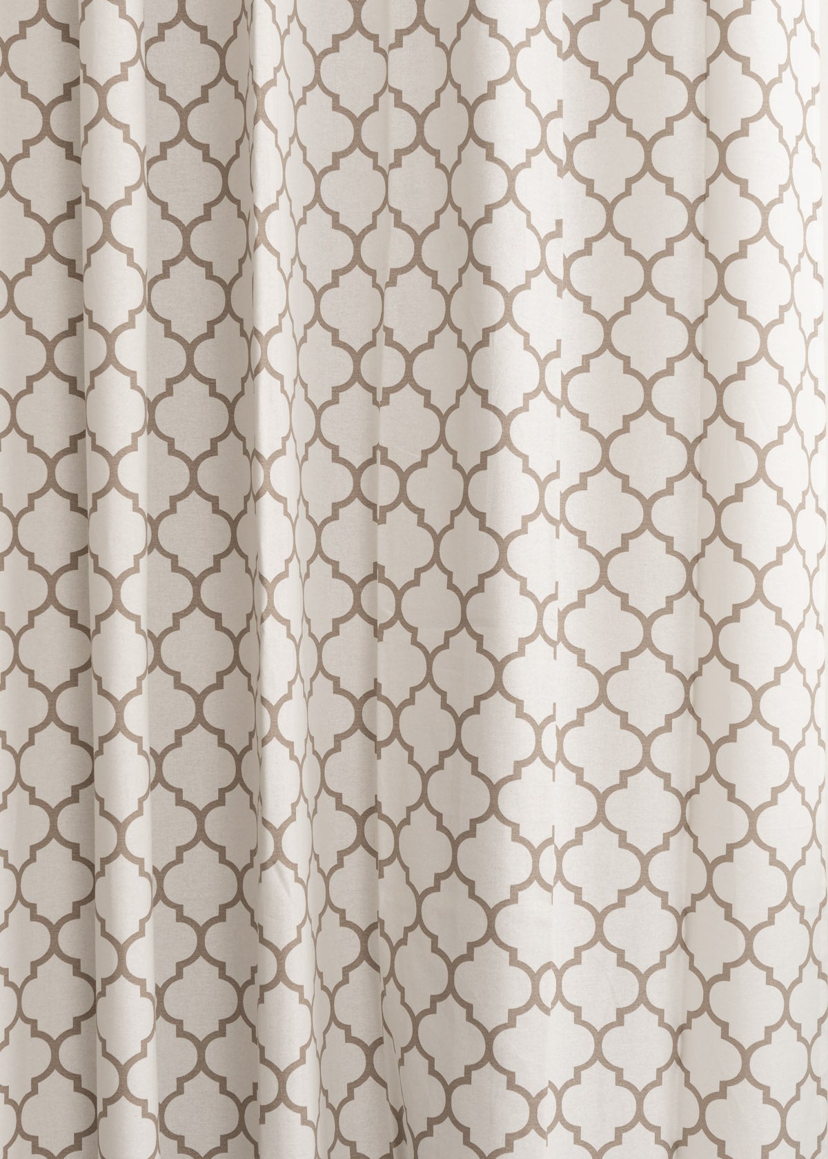 Trellis printed cotton Fabric - Walnut-Grey