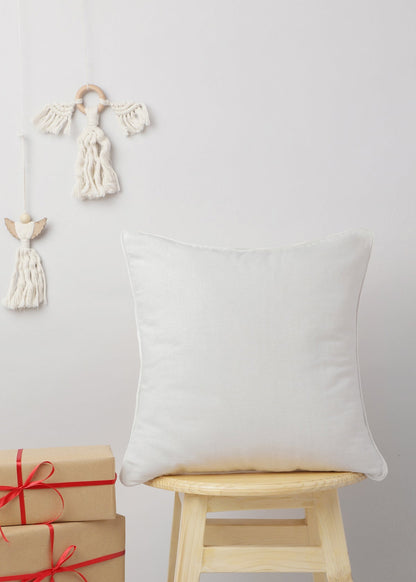 Solid Off white 100% cotton plain cushion cover for sofa