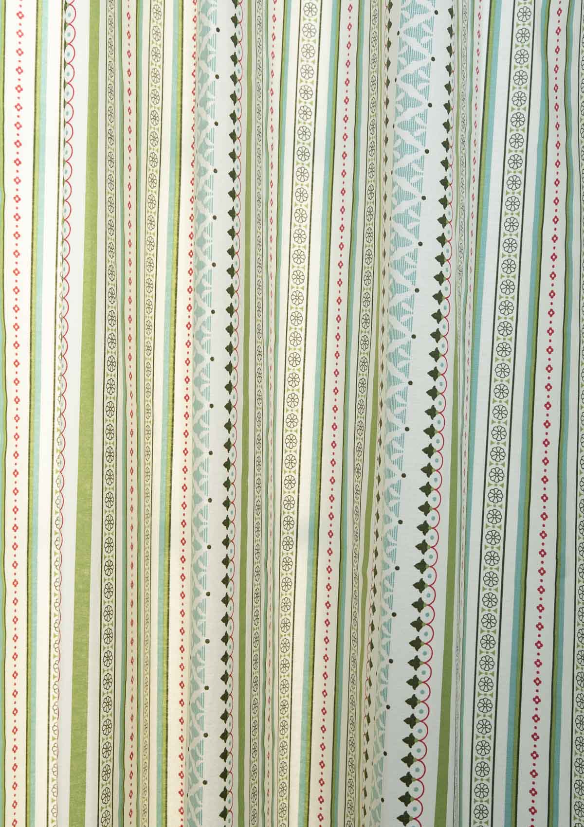 Palace Pillars Geometric printed 100% Cotton Curtain for Living Room and Bedroom - Room Darkening - Multicolor - Single Piece