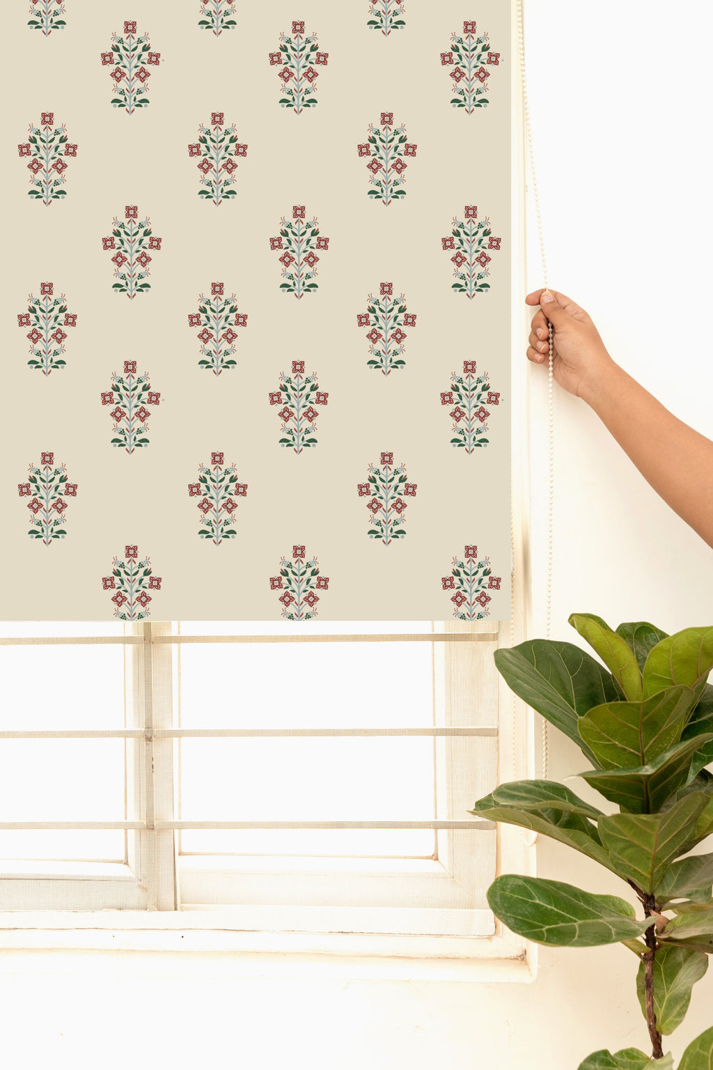 Palash 100% Cotton Sheer Printed Customizable blind for livingroom & B