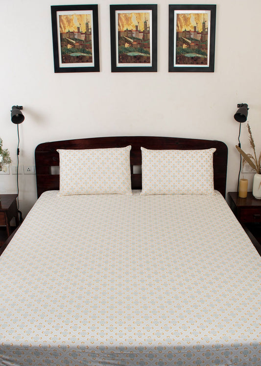 Palm Grove Printed Cotton Fitted Sheet - Multicolor