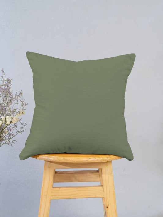 Solid Pepper Green 100% Cotton Cushion Cover for Sofa