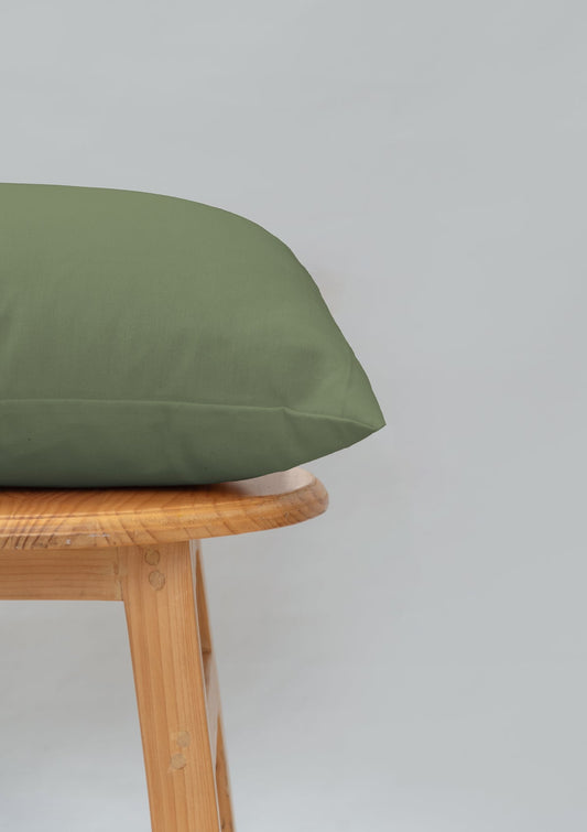 Solid Pepper Green 100% Cotton Cushion Cover for Sofa