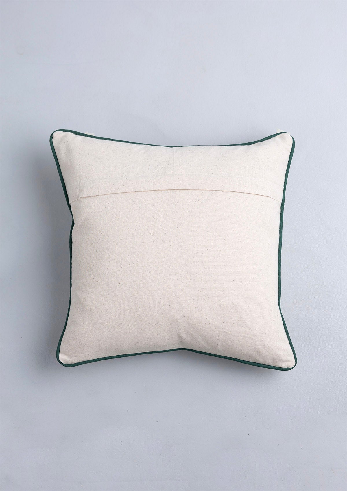 Peridot 100% Cotton Embroidered Red and Green Cushion Cover - 16"
