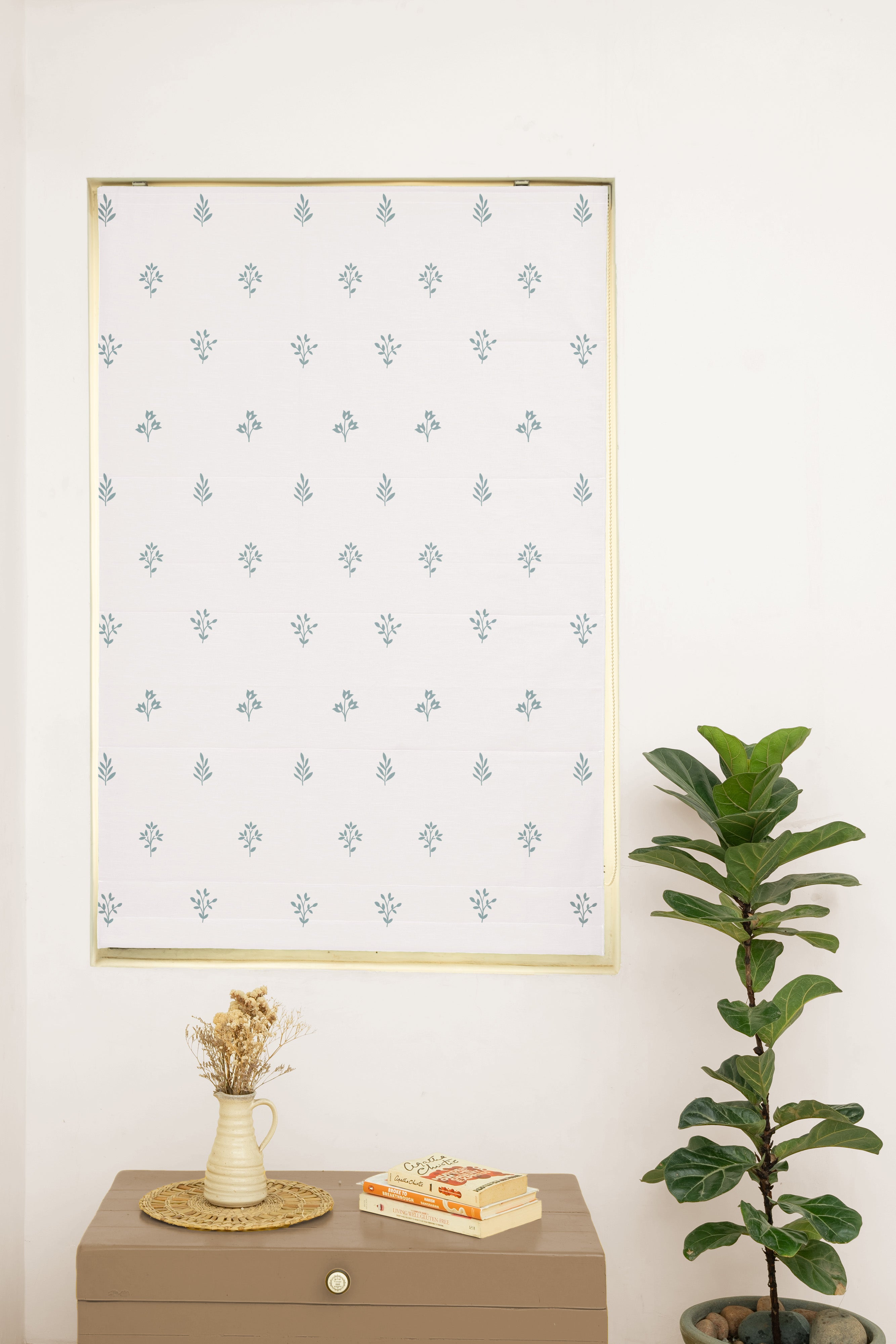 Petal 100% Cotton Sheer Printed Customizable blind for livingroom & Bedrooms-Light Filtering