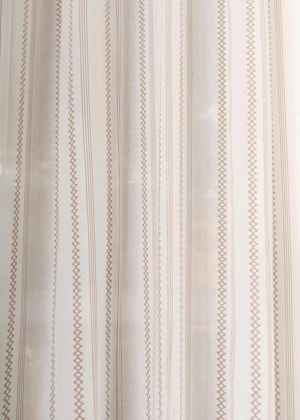 Picket Fence Walnut Grey 100% Cotton Sheer Printed Customizable blind for livingroom & Bedrooms-Light Filtering