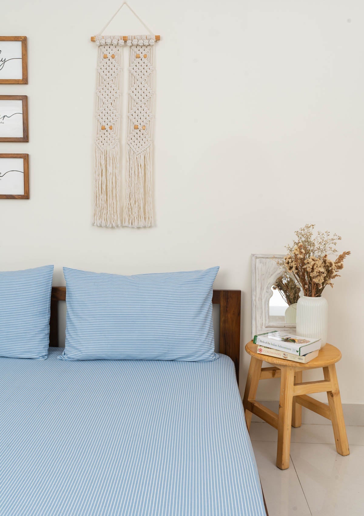 Stripes Fitted Sheet - Powder Blue