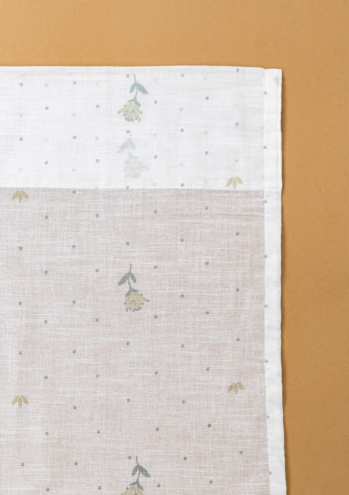 Roselle Sage Green Floral Printed 100% Cotton Sheer Curtain For Living Room | Light Reduction | Single Piece