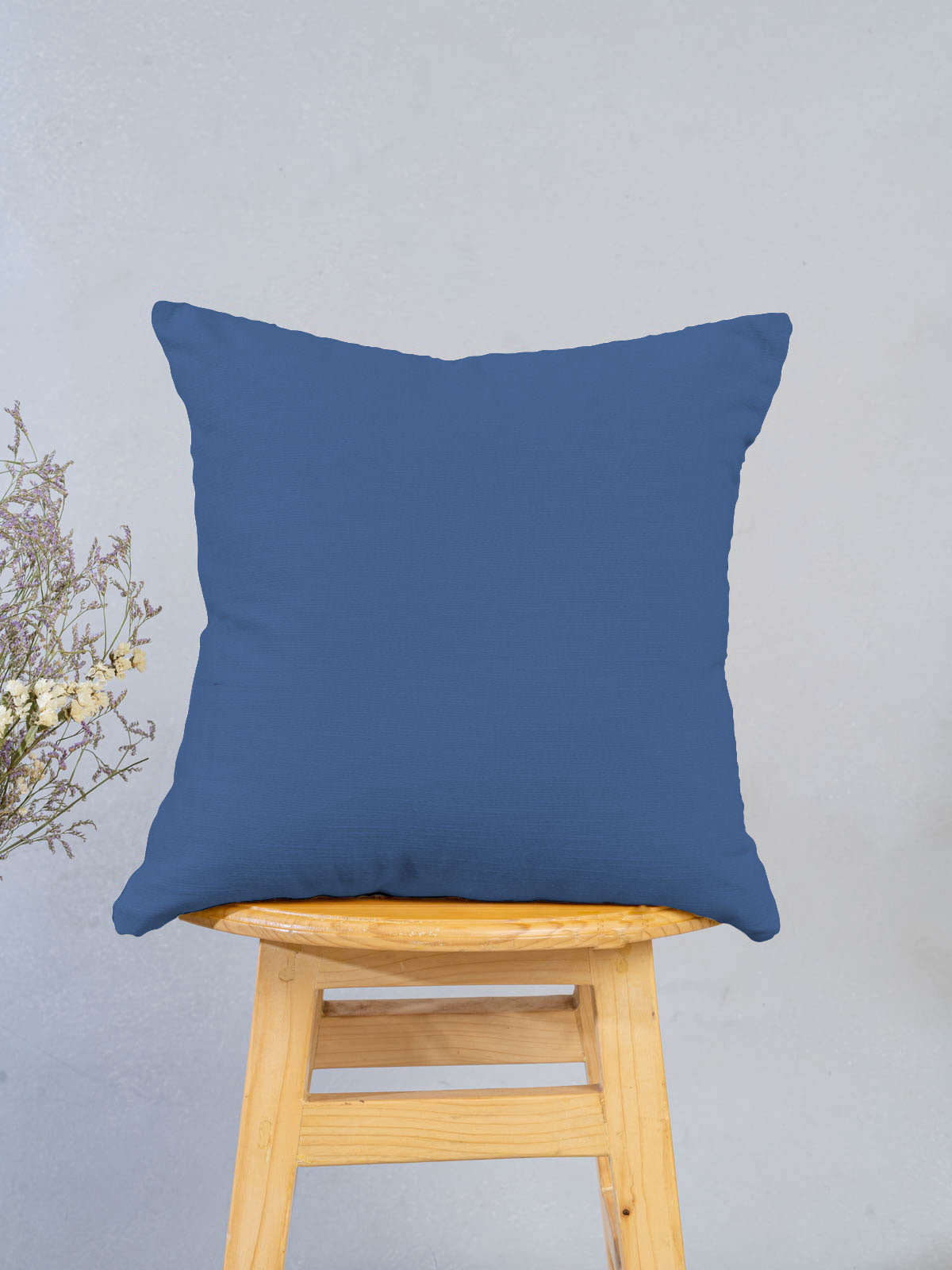 Solid Royal Blue 100% cotton plain cushion cover for sofa