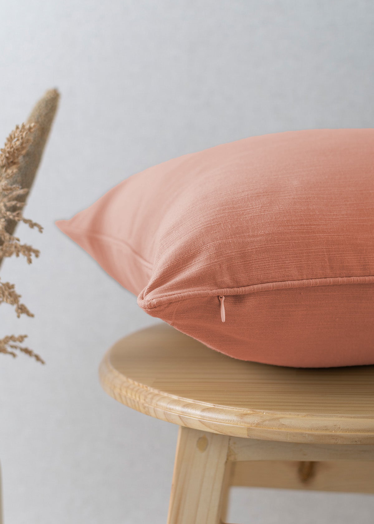 Solid Rust 100% cotton plain cushion cover for sofa