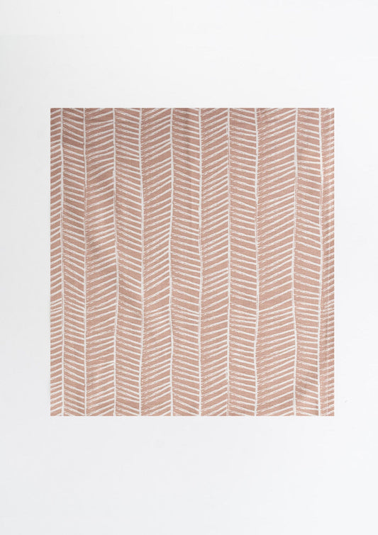 Rustle Mohogany Geometric Style 100% cotton Fabric - Room darkening - Rust