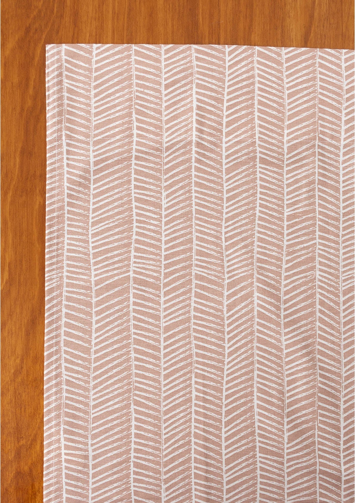 Rustle Mohogany Geometric Style 100% cotton curtain for Living Room and Bedroom - Room darkening - Rust - Single Piece