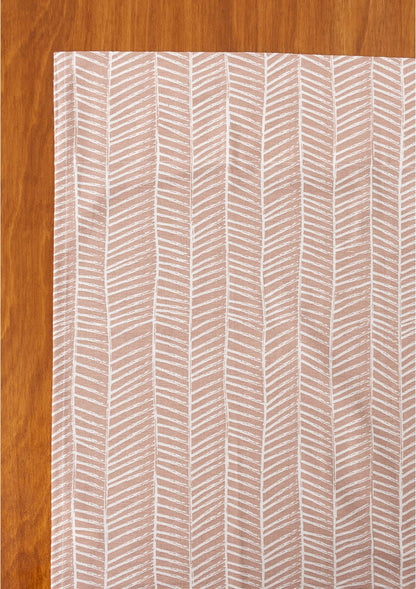 Rustle Mohogany Geometric Style 100% cotton curtain for Living Room and Bedroom - Room darkening - Rust - Single Piece