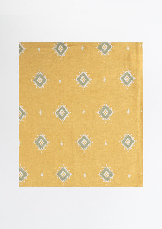 Sienna Contemporary Geometric 100% cotton Fabric for Living Room and Bedroom- Room darkening - Yellow - Single Piece