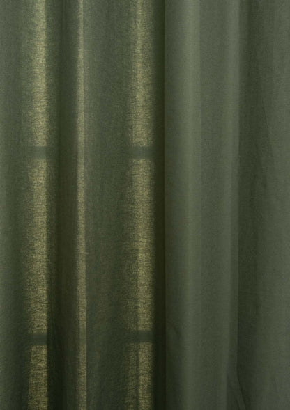 Solid Pepper Green 100% cotton plain curtain for living room and bed room - Room darkening - Pepper Green - Single Piece