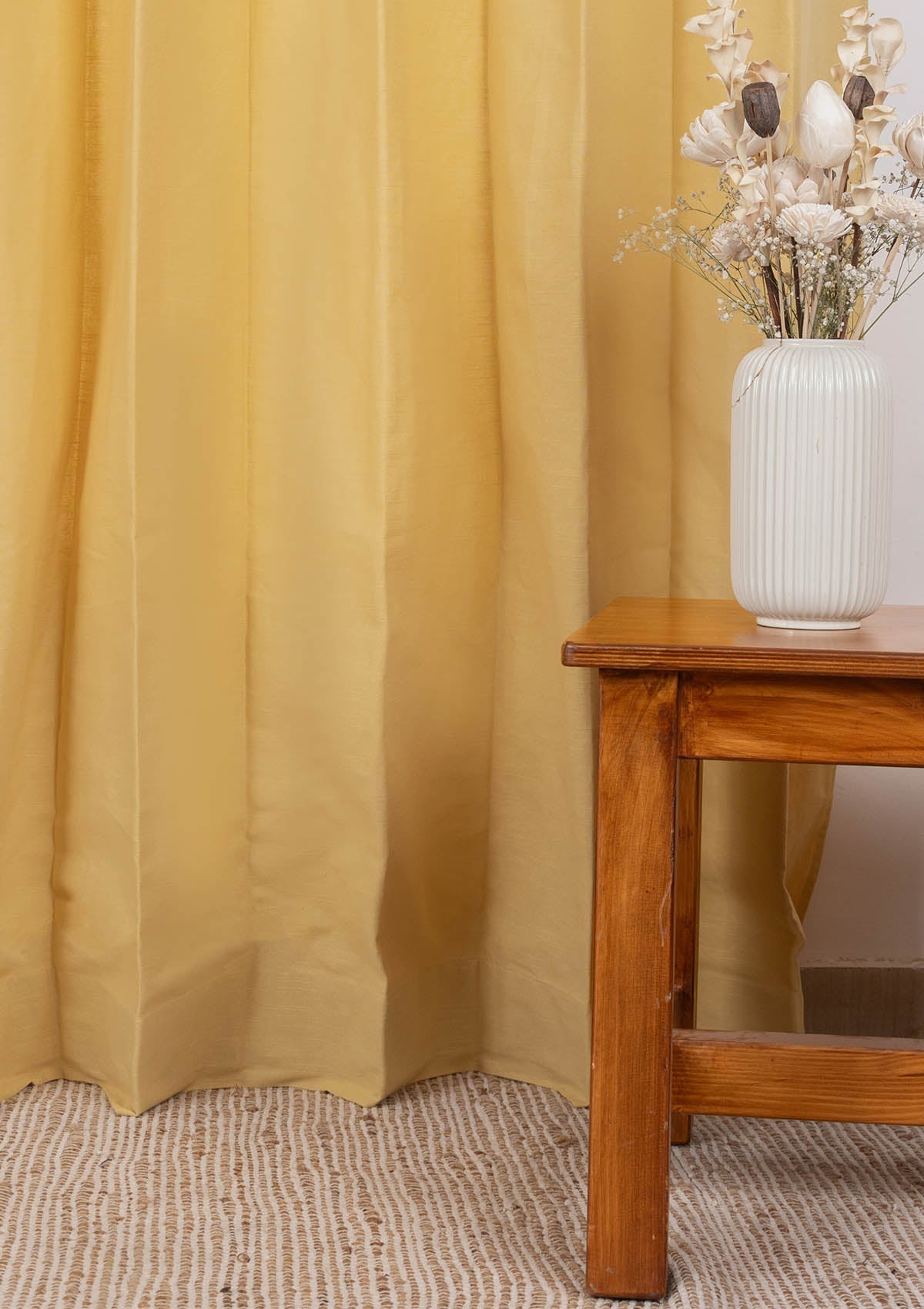 Solid Dusky Yellow solid 100% cotton Fabric - Room darkening - Yellow
