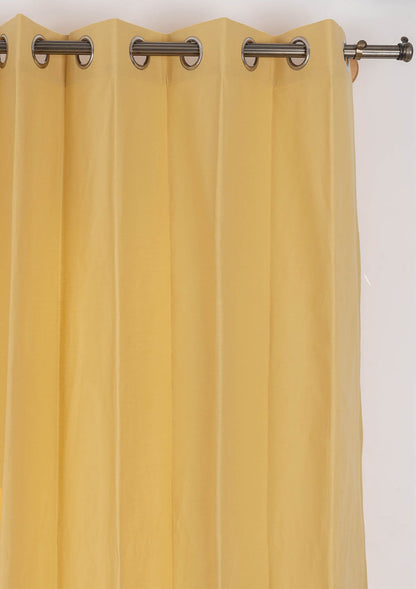 Solid Dusky Yellow solid 100% cotton curtain for Living room and bedroom - Room darkening - Single Piece