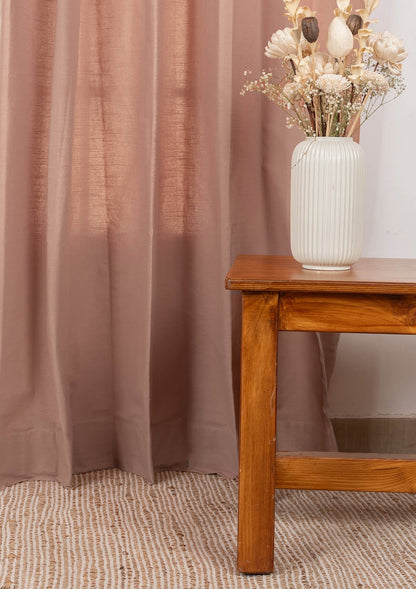 Solid Mahogany 100% cotton plain curtain for Living room and bedroom - Room darkening - Single Piece