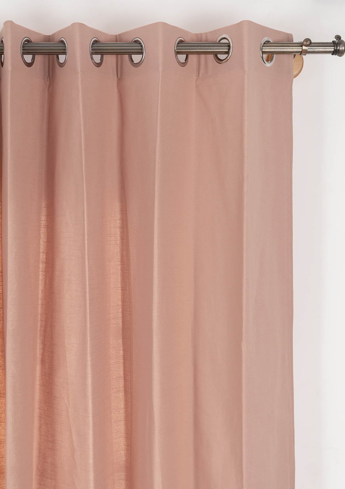 Solid Mahogany 100% cotton plain curtain for Living room and bedroom - Room darkening - Single Piece