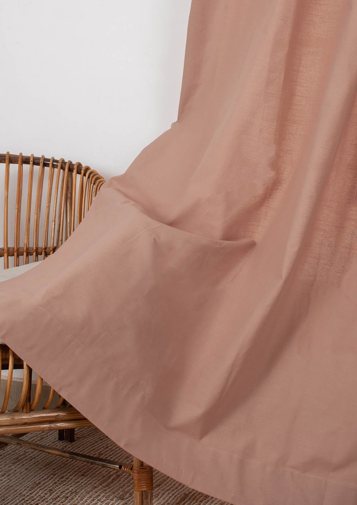 Solid Mahogany 100% cotton plain curtain for Living room and bedroom - Room darkening - Single Piece