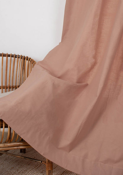 Solid Mahogany 100% cotton plain curtain for Living room and bedroom - Room darkening - Single Piece