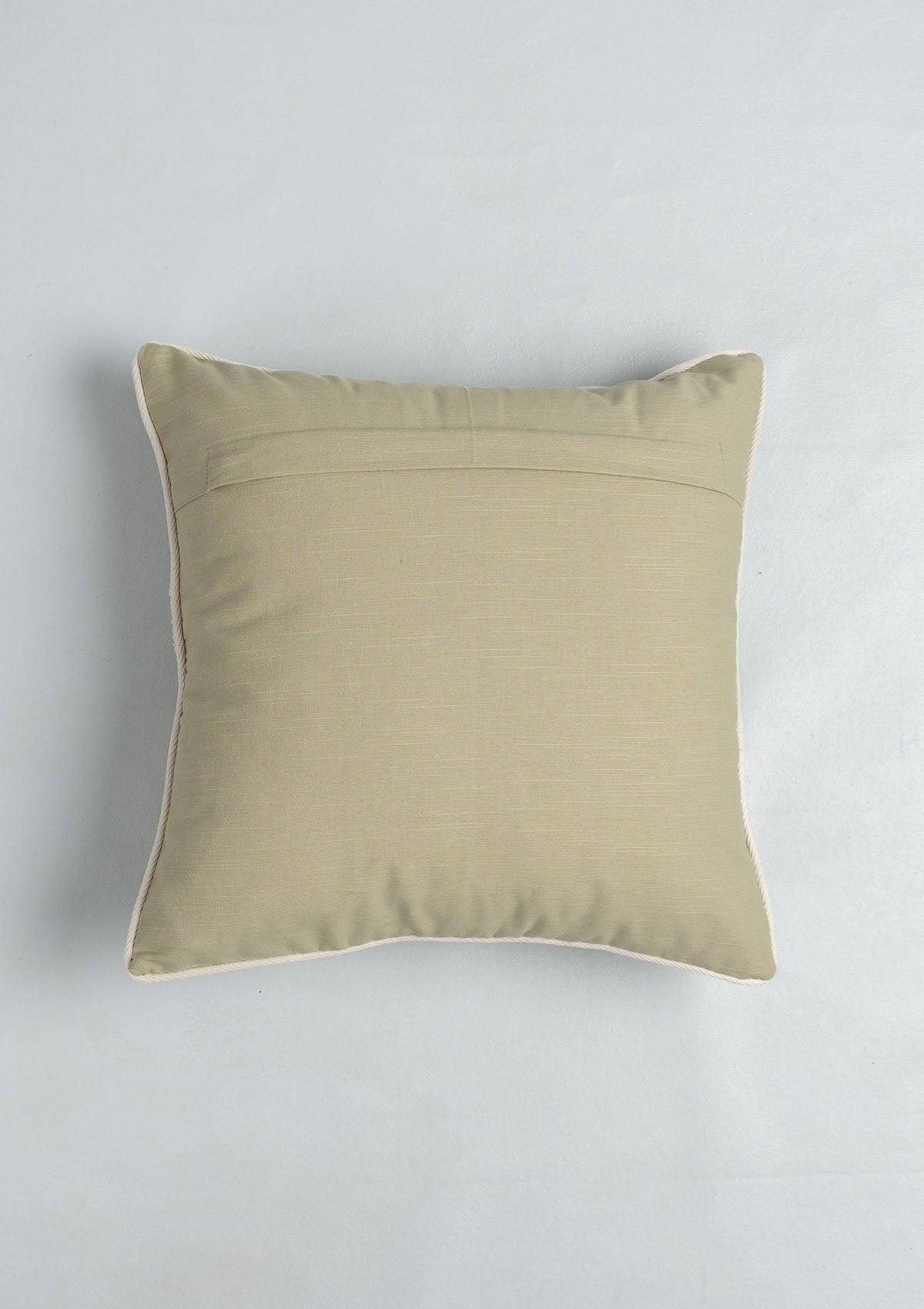 Stella Embroidered Flower Pattern 100% Cotton Cushion Cover for Sofa - Herb Green