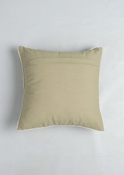 Stella Embroidered Flower Pattern 100% Cotton Cushion Cover for Sofa - Herb Green