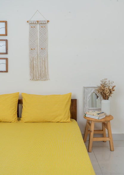 Sunshine Stripes Fitted Sheet - Yellow