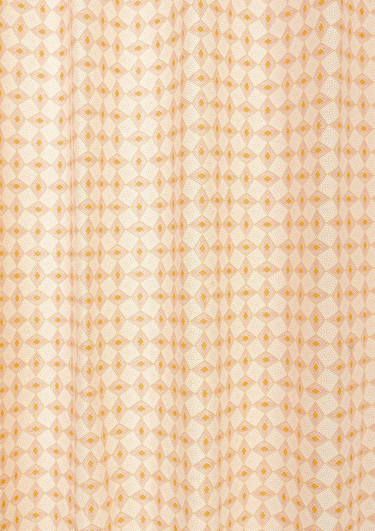Terrazo 100% cotton geometric fabric for living room - Room darkening - Mustard