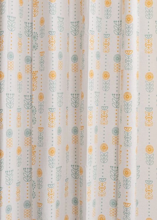 Wild Bouquet printed cotton Fabric - Yellow
