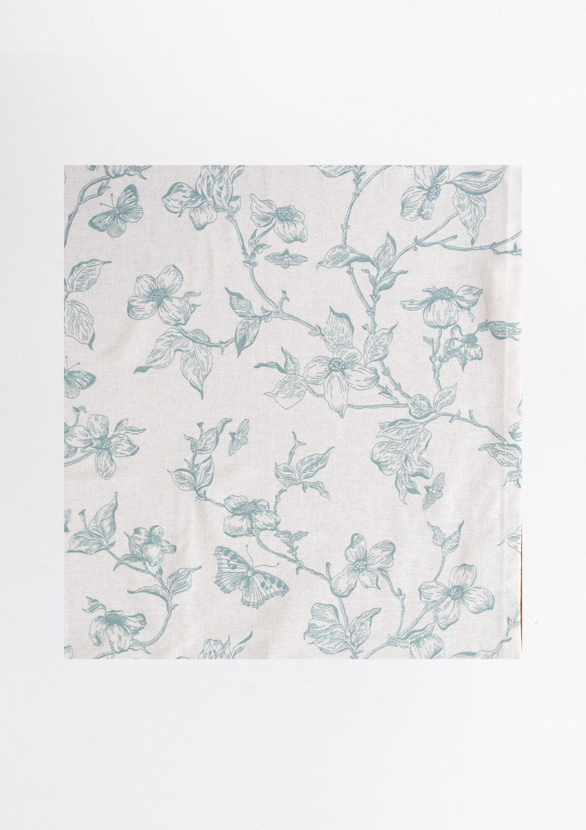 Willow floral 100% cotton Fabric for living room - Light Reduction - Nile Blue