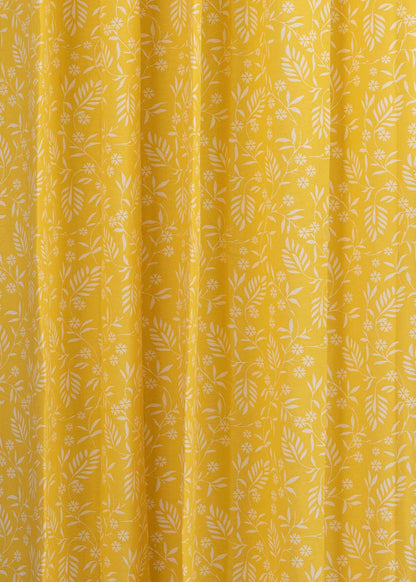 Yellow Daisy printed cotton Fabric - Yellow