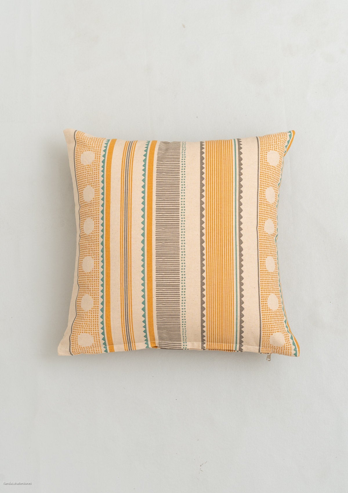 Buru 100% cotton boho cushion cover for sofa - Mustard