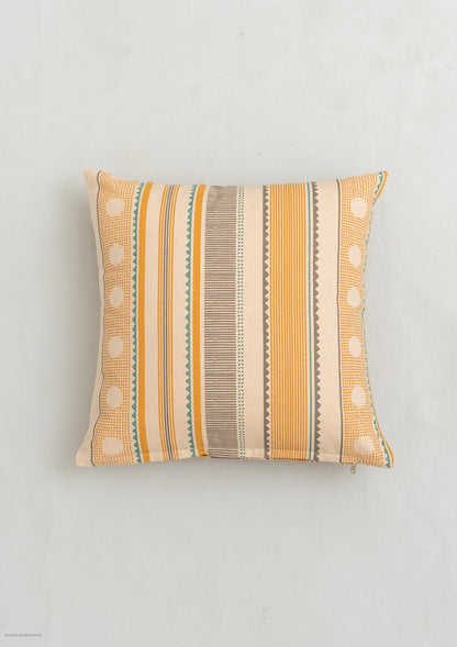 Buru 100% cotton boho cushion cover for sofa - Mustard