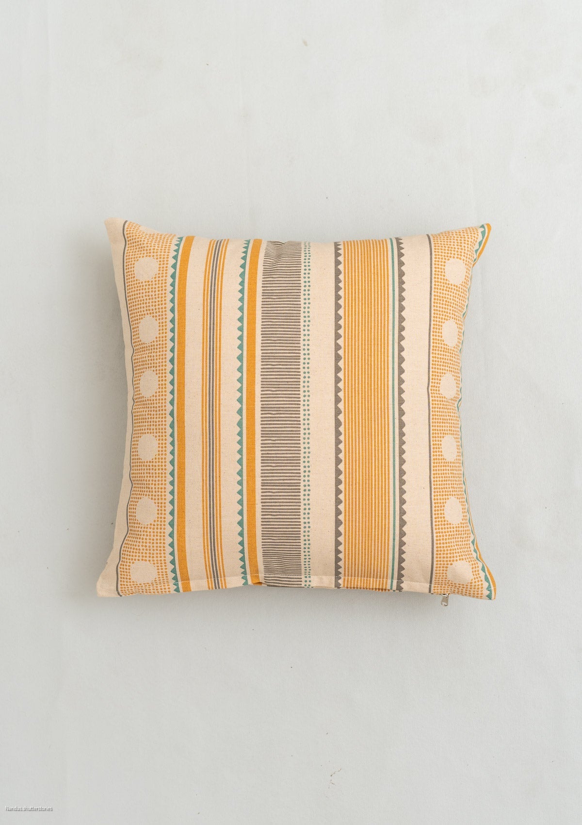 Buru 100% cotton boho cushion cover for sofa - Mustard