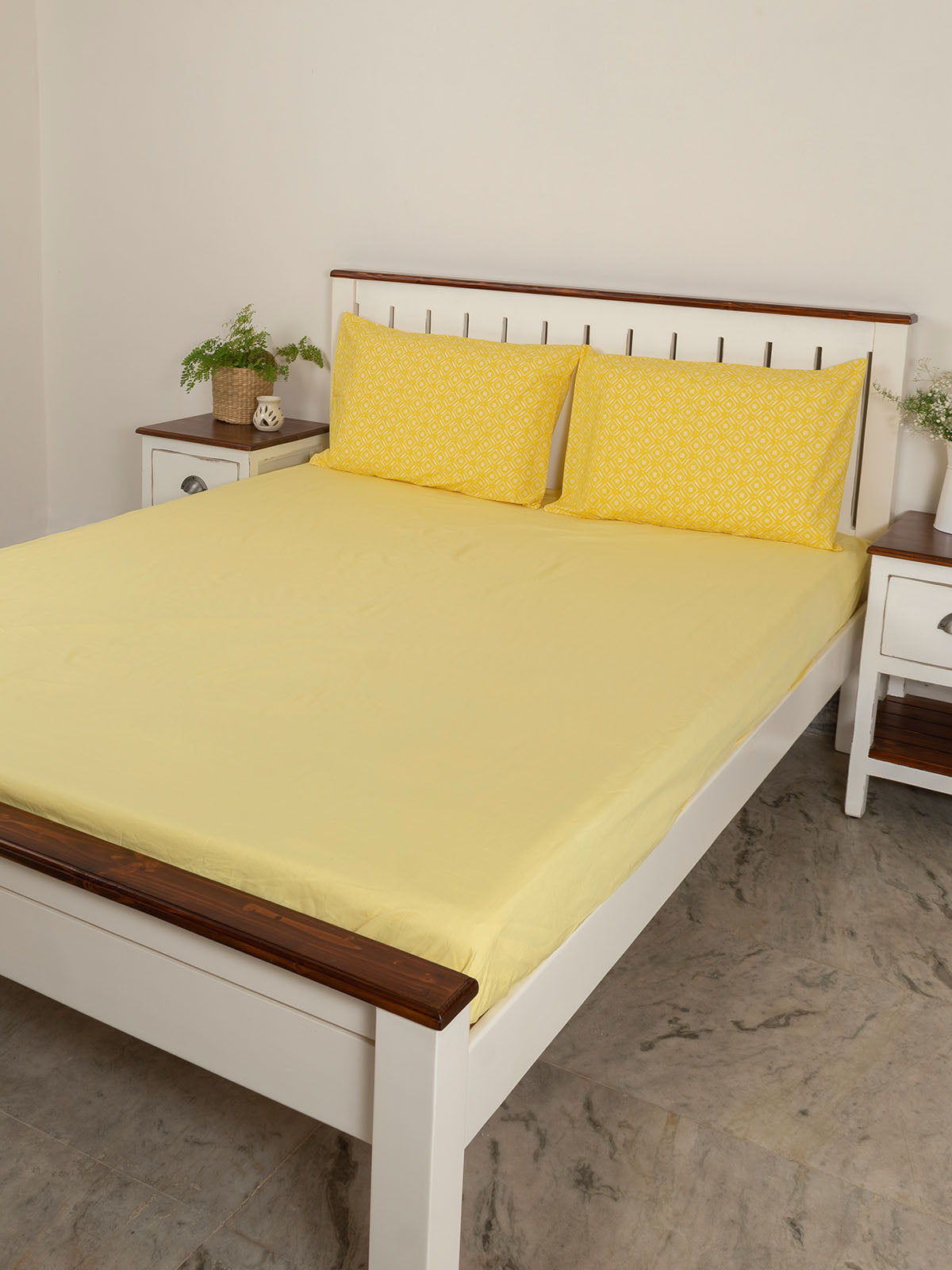 Solid Cotton Fitted Sheet - Buttercream